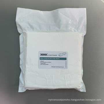 3000C 9x9 200gsm Knitted Polyester Cleanroom Wipes